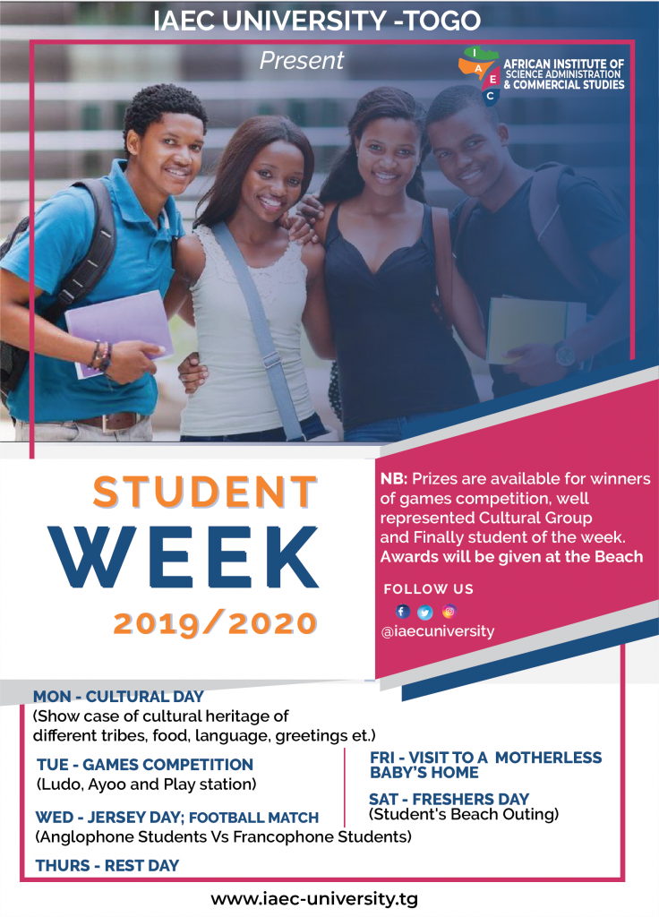 IAEC STUDENTS WEEK 2019/2020 SESSION - IAEC University